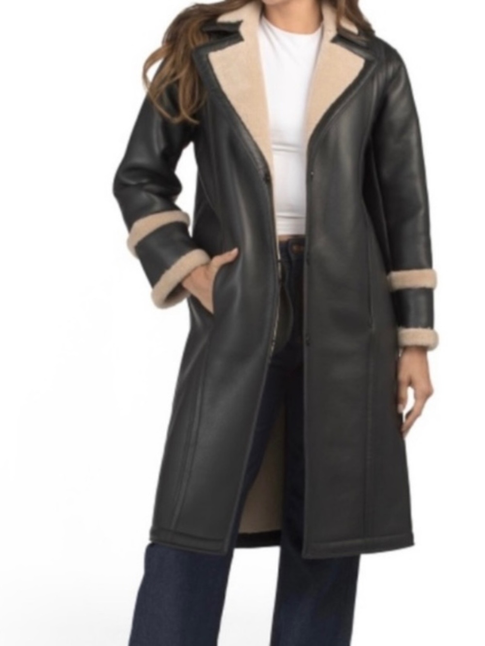 Rebecca Minkoff Faux Leather Black Coat